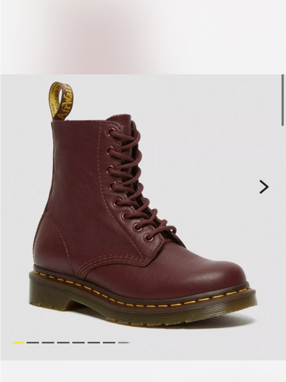 Dr. Martens 8-Eye Leather Boot in Dark Burgundy